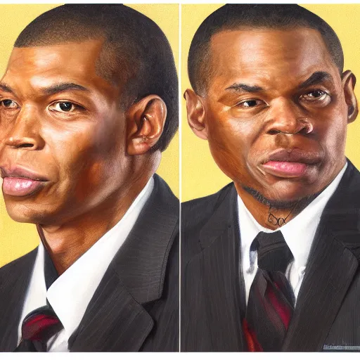 Image similar to bobby fondler corporate portrait, professional profile photo, hyperreal photo portrait by jonathan yeo, by kehinde wiley, by craig wiley, by david dawson, professional studio lighting, detailed realistic facial features