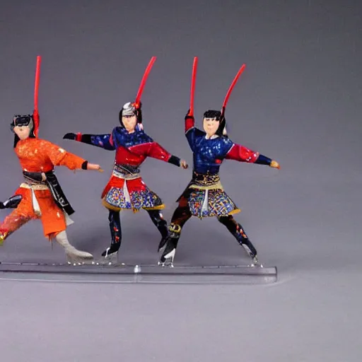 Image similar to figure skating by samurai warriors