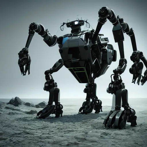 Image similar to hexapod beast, robotic, convex, kitbashing, robot, unreal engine, 4 k