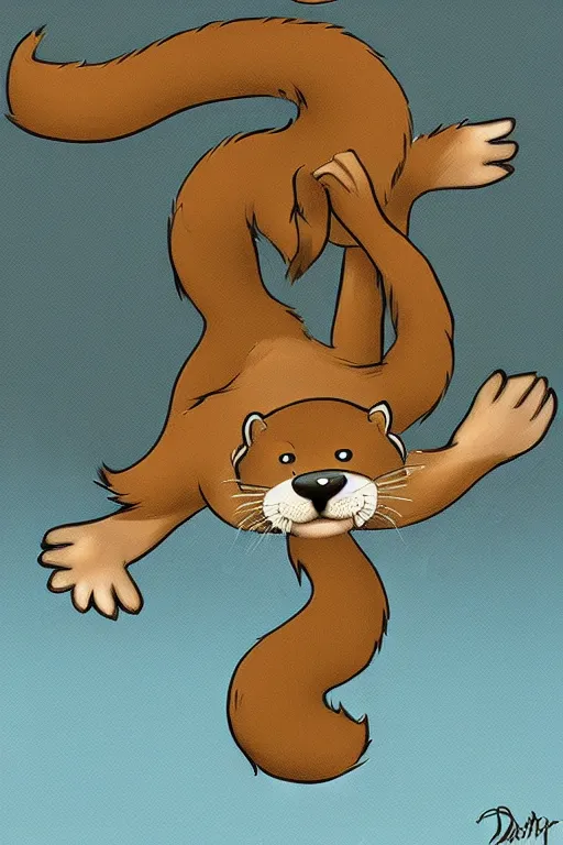 Prompt: an otter fursona, trending on furaffinity, by don bluth, furry art, digital art