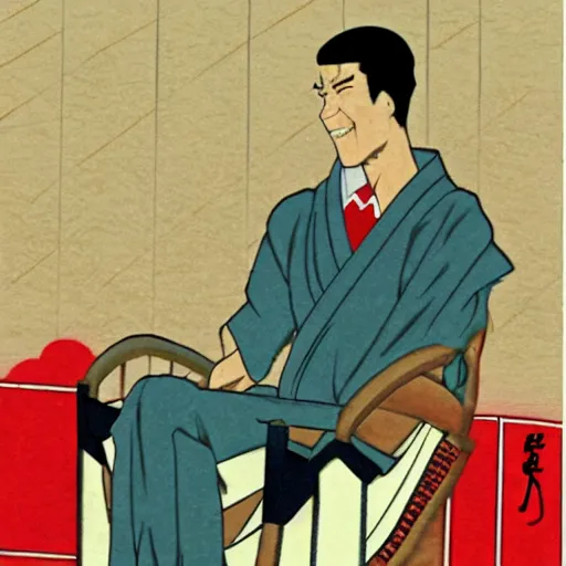 Prompt: Obama in old Japan anime style