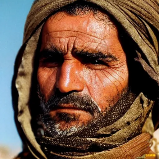 Image similar to Close up of a Kurdish shepherd wearing Kurdish clothes in a movie directed by Christopher Nolan, movie still frame, promotional image, imax 70 mm footage