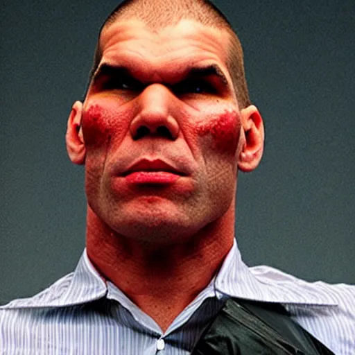 Image similar to Nikolai Valuev as the American Psycho