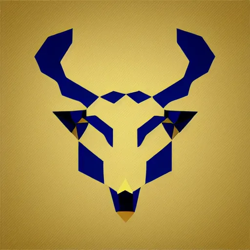 Prompt: deer head, 2 d low polygon art, symmetric art, blue, vector art