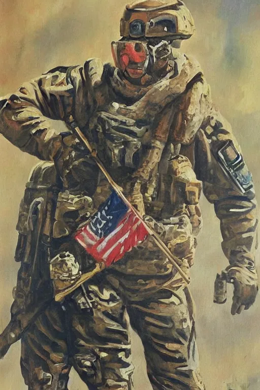 Image similar to Navy SEAL Old painting to help with ptsd