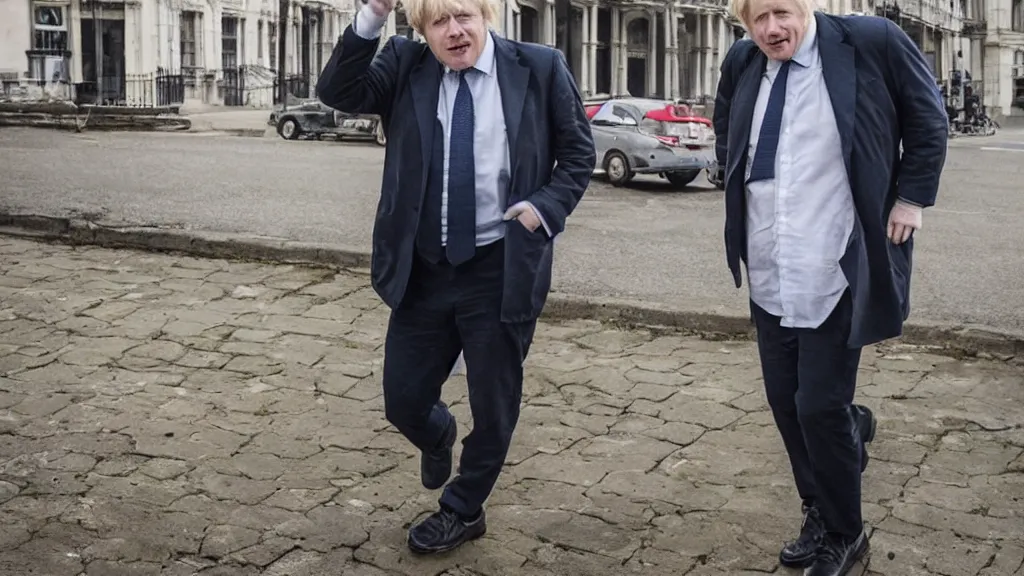 Prompt: Boris Johnson As A Soyjak: The Movie. Directed by Wim Wenders, Cinematography by Robby Müller