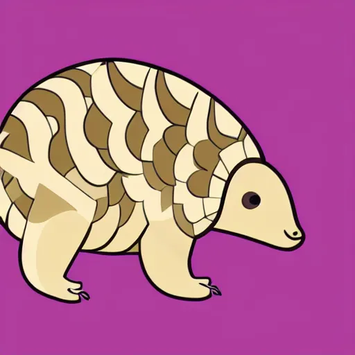 Prompt: a cute vector logo of a pangolin, hd, simplistic, white background