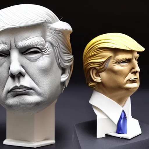 Prompt: donald trump post - mortem bust, sharp detail, intricate detail, highly detailed
