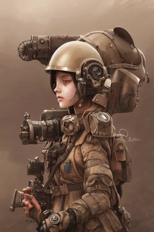 Image similar to portrait of dieselpunk blackpink jisoo soldier girl, helmet, desert, armored, highly detailed, digital painting, face detail, sharp focus, art, illustrations by irakli nadar and loish and ayanamikodon and rossdraws and wlop