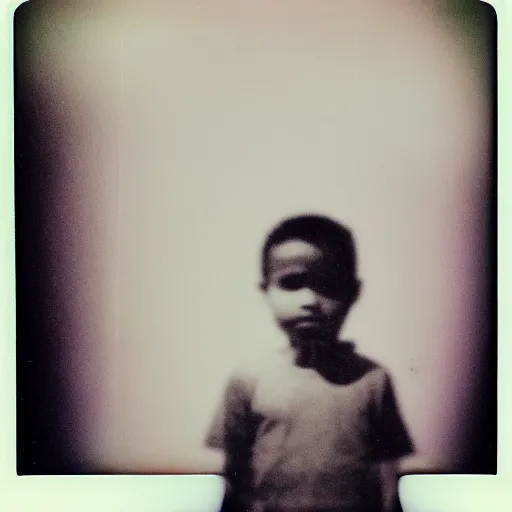 Prompt: A double exposed Polaroid photo of a child controlling the galaxy, 500px