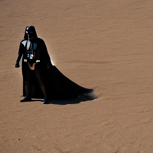 Image similar to darth vader panicing in a pit of sand