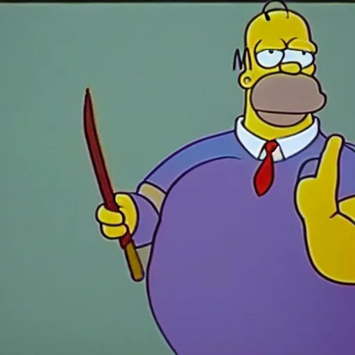 Image similar to a still image of homer simpson in harry potter and the philosopher's stone ( 2 0 0 1 )