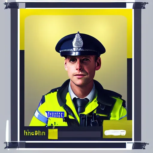 Image similar to A British police officer wearing hivis at night, highly detailed, ambient lighting, trending on art station