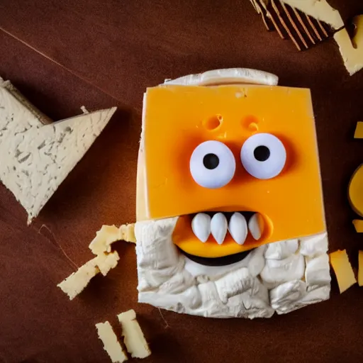 Prompt: a super monster made out of cheese, award winning professional photography, cinematic