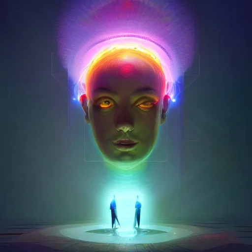 Prompt: illuminated mind connects to supreme consciousness by concept art, illustration, character, masterpiece, ultra detailed, epic, magical, uhd 4 k image