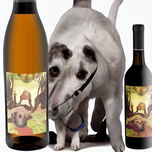 Image similar to dog wine night in space