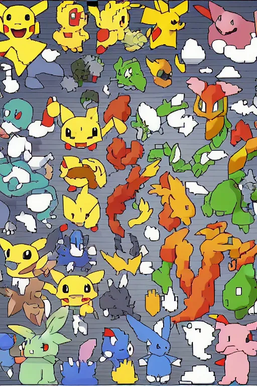 Image similar to Pokemon gen 1 sprite sheet