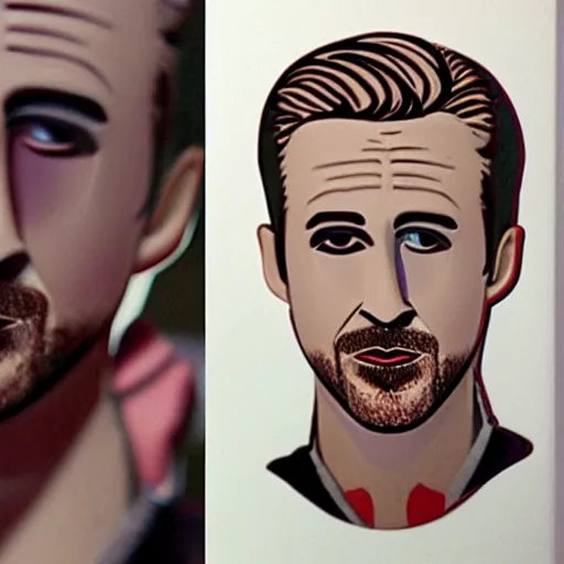 Image similar to plasticine ryan gosling