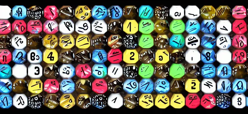 Image similar to planets shaped 2 0 - sided - dice, digital art, extreme detail