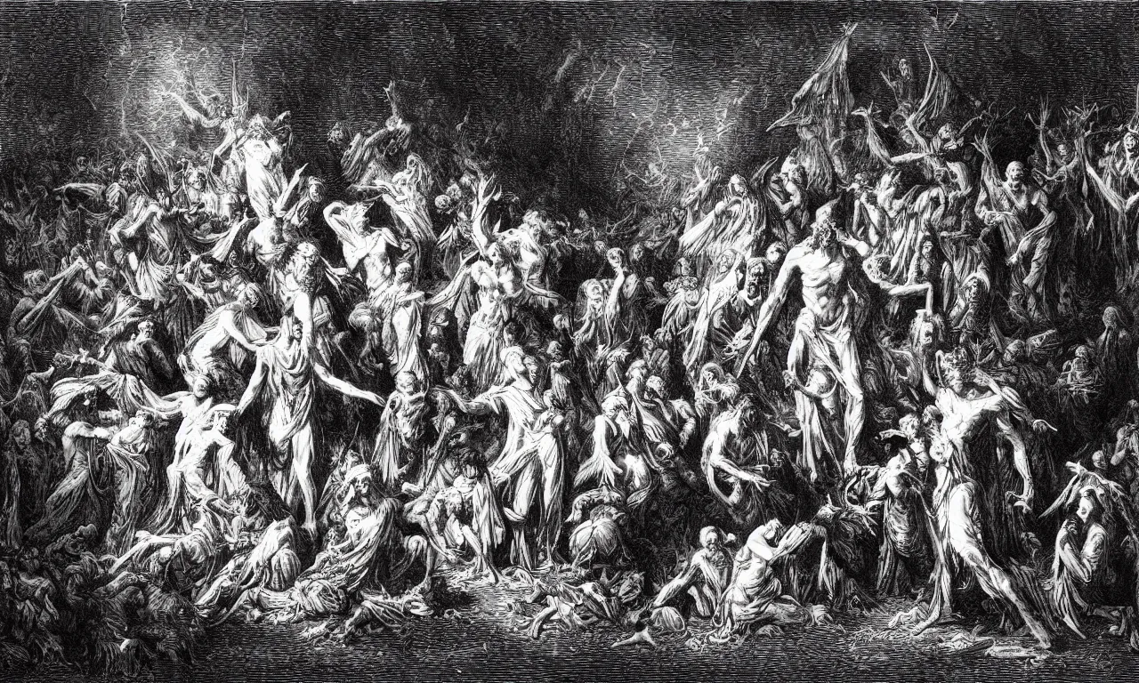 Prompt: dantes purgatory, by gustav dore