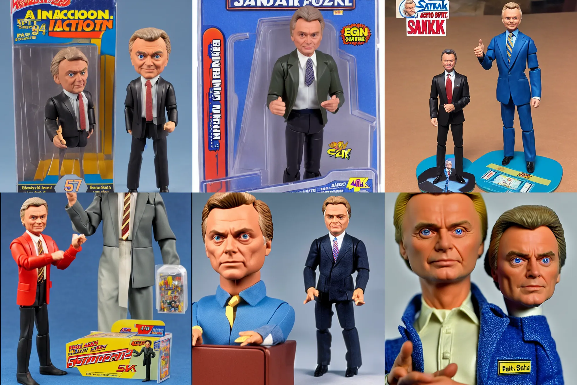 Prompt: Pat Sajak as a 1980's Kenner style action figure, 5 points of articulation, full body, 4k, highly detailed