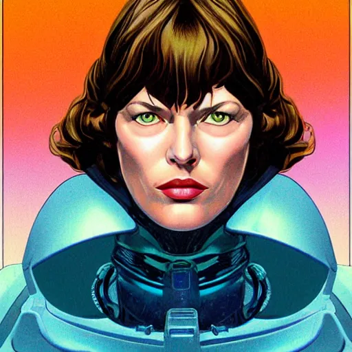 Image similar to “ milla jovovich retro minimalist portrait by jean giraud, moebius starwatcher comic, 8 k ”