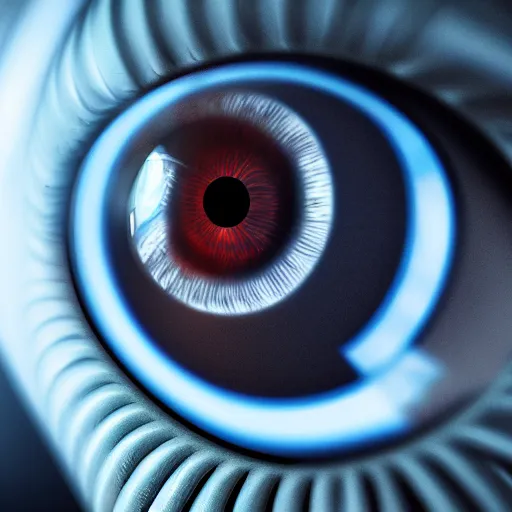 Image similar to A digital concept art painting a macro photograph of an alien eye, hyper realistic 4K UHD image, unreal engine