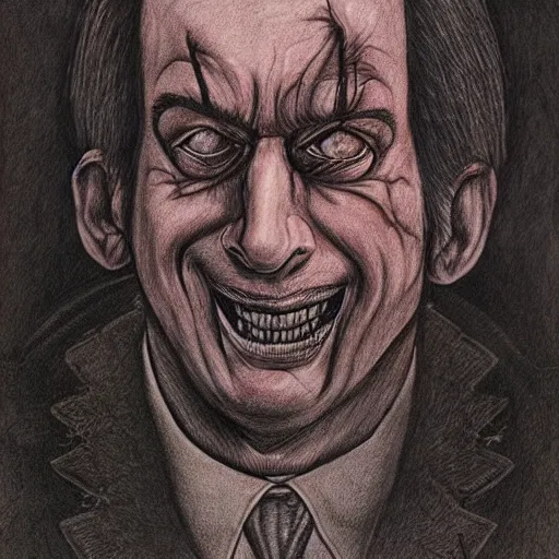 Prompt: horrifying image of saul goodman drawn by junji ito, horror art, very detailed art, junji ito, zdislav beksinski