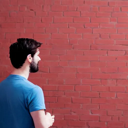 Image similar to guy explaining something to a wall, news