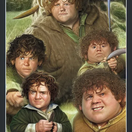 Image similar to chubby valiant hobbit Samwise Gamgee by Mark Brooks, Donato Giancola, Victor Nizovtsev, Scarlett Hooft, Graafland, Chris Moore