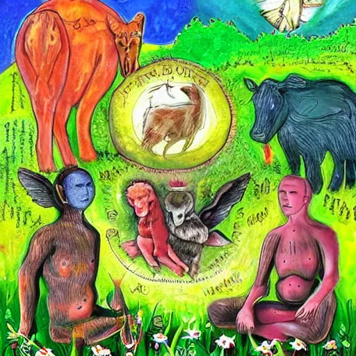 Image similar to If I am a part of the land and if the land is part of me, then my body is part of me. I’m here with other beings, and when we gather, we’re here for all living beings, and so we give to all of life, the life that is in us. And because we’re all one we give the life in us to all of life, and then we return to the land, the land returns to us, and so we are one.