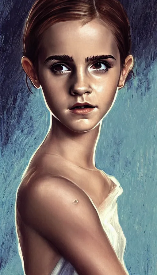 Image similar to Angel, perfectly-centered-painting of young Emma Watson in Mad Men looking at the camera, hands not visible, sweaty, wet, dynamic action pose, insane, intricate, highly detailed, digital painting, photography, artstation, concept art, smooth, sharp focus, illustration, Unreal Engine 5, 8K, art by artgerm and greg rutkowski and alphonse mucha