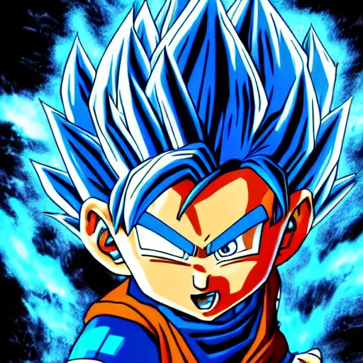 Image similar to Super Saiyan Blue, fantasy artwork, official, hyper detailed, character dragonball, of Super Mario, award winning artwork