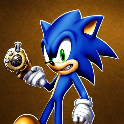 Prompt: steampunk sonic the hedgehog, 8 k, high detail