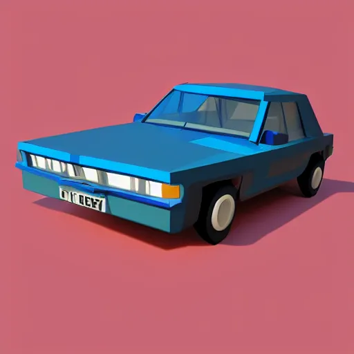 Image similar to a low poly model of a car