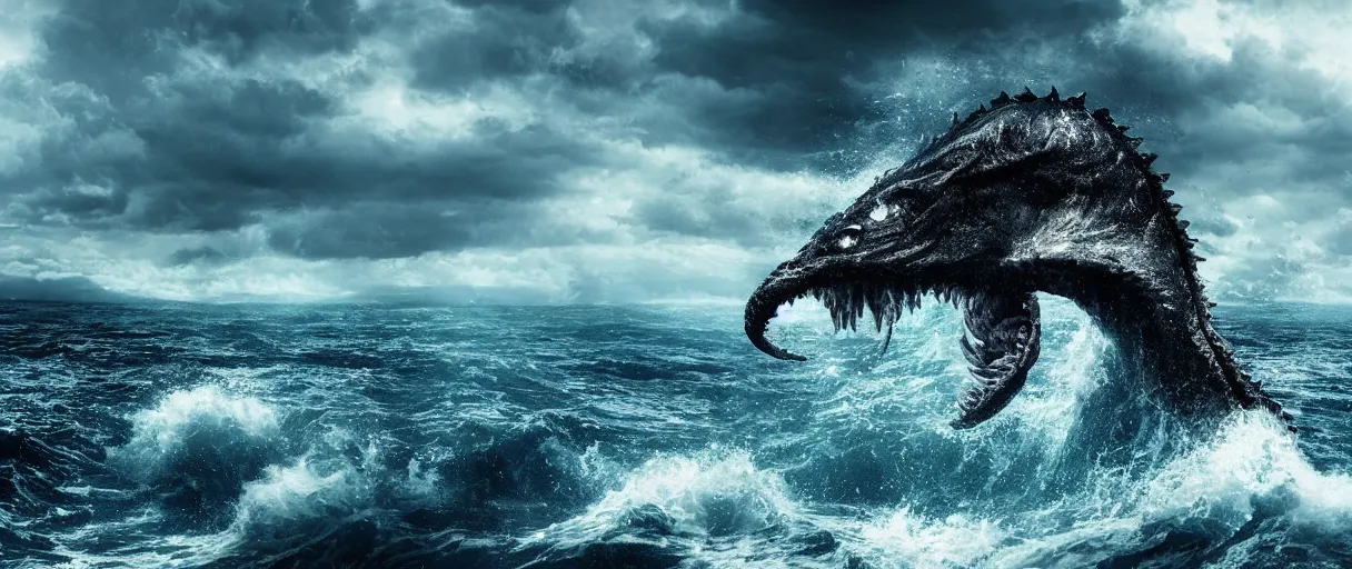 Image similar to ocean monster dramatic lighting cinematic extremely high detail foto realistic cinematic lighting post processed