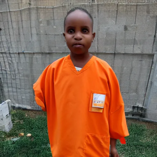 Image similar to bee wearing orange inmate clothes