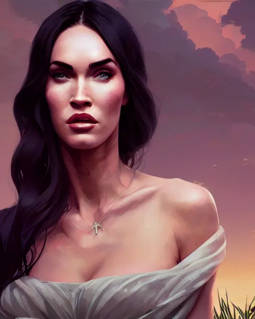 Prompt: portrait of Megan Fox as an elegant renaissance goddess, in GTA V, Stephen Bliss, unreal engine, by Greg Rutkowski, Loish, Rhads, Makoto Shinkai and Lois van baarle, ilya kuvshinov, rossdraws, global illumination, radiant light, detailed and intricate environment