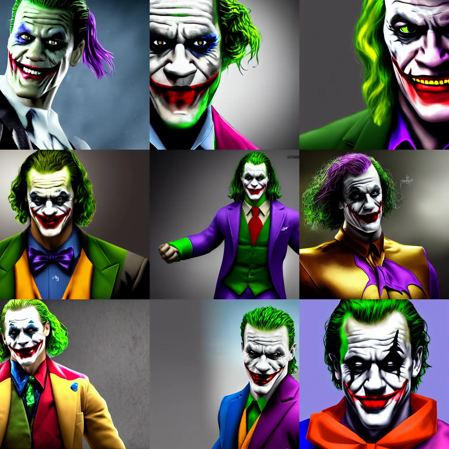 Prompt: John Cena playing as the Joker, realism, 4k