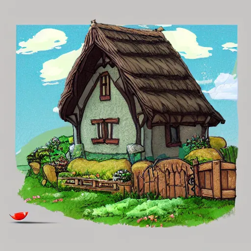 Prompt: cozy cottage in the style of Studio Ghibli