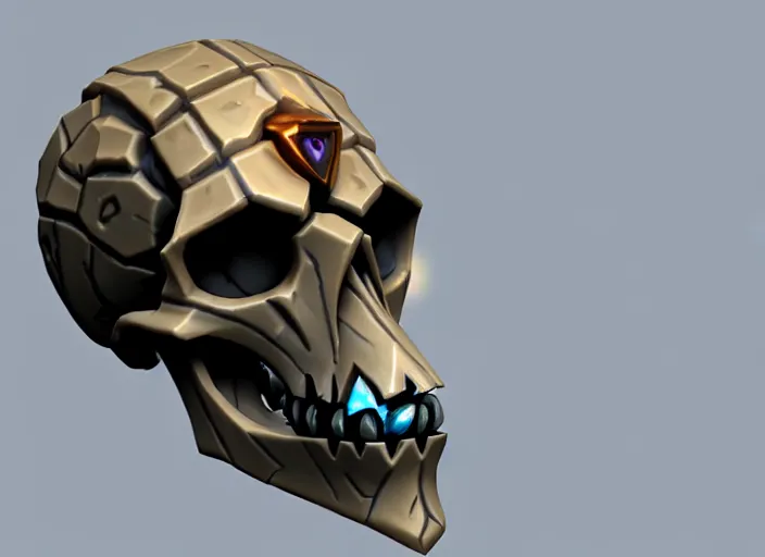 Image similar to wraith skull, stylized stl, 3 d render, activision blizzard style, hearthstone style