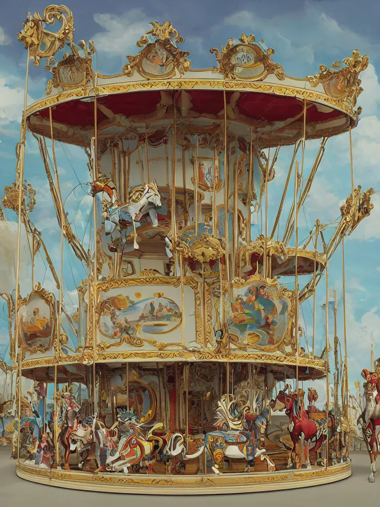 Image similar to carousel by disney concept artists, blunt borders, rule of thirds