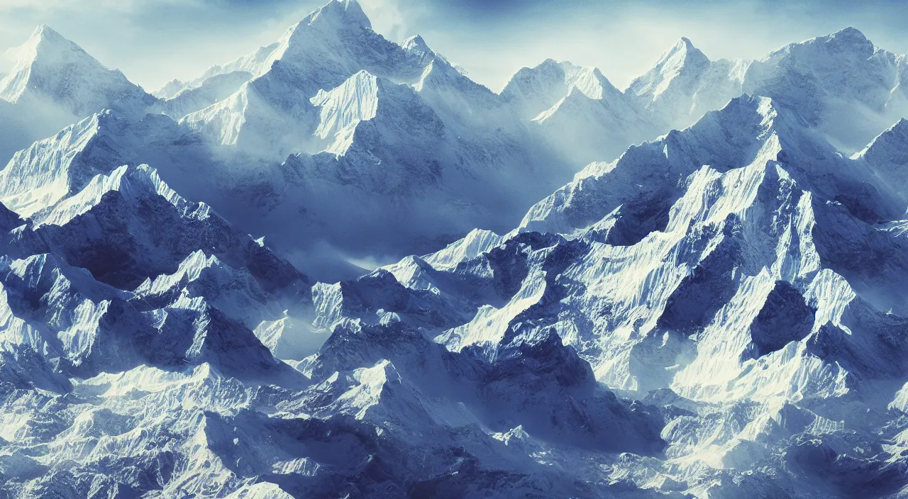 Prompt: album art of the himalayan mountains, digital art, trending on artstation, 4 k, reddit