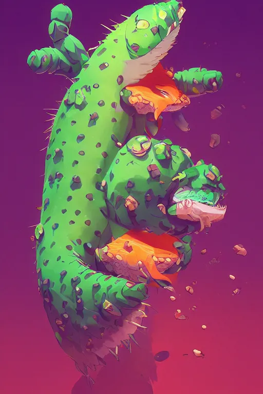 Image similar to 3 d render creature animal sushi cristal very big eye roots cactus elemental flush of force nature micro world fluo fishscale, comics gta 5 cover, official fanart behance hd artstation by jesper ejsing, by rhads, makoto shinkai and lois van baarle, ilya kuvshinov, ossdraws