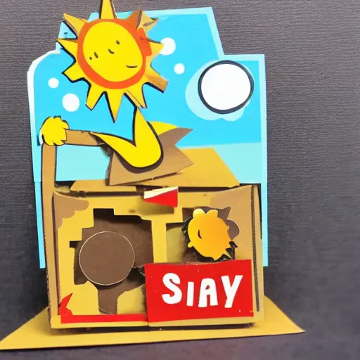 Image similar to a sunny day tiny cardboard circus