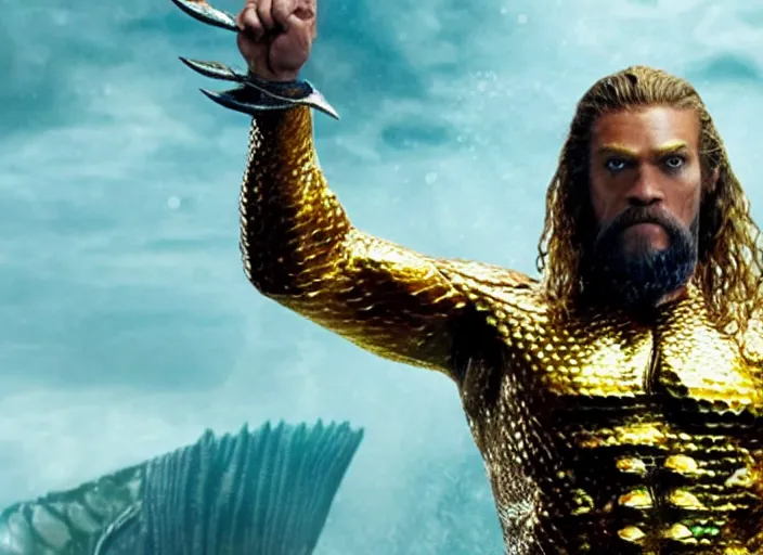 Prompt: williem dafoe as aquaman in the new aquaman movie, 4 k