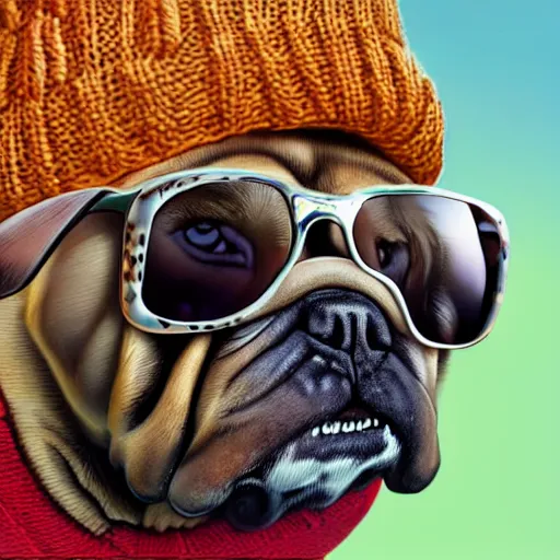 Bulldog wearing outlet sunglasses