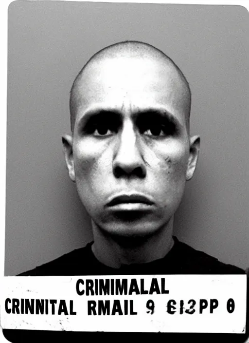 Prompt: criminal mugshot!!!, photo, robbery