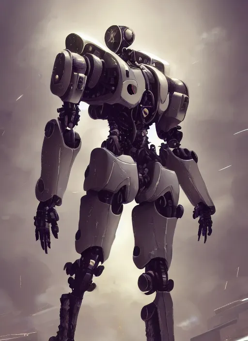 Prompt: intricate digital artwork of a mech by by nuthin'but mech, by kallamity sketchbook, inspired by nier : automata, clean white lab background, octane render, cgstation, 4 k resolution