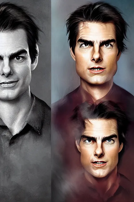 Prompt: a portrait that is a hybrid between Bill-Hader and Tom-Cruise